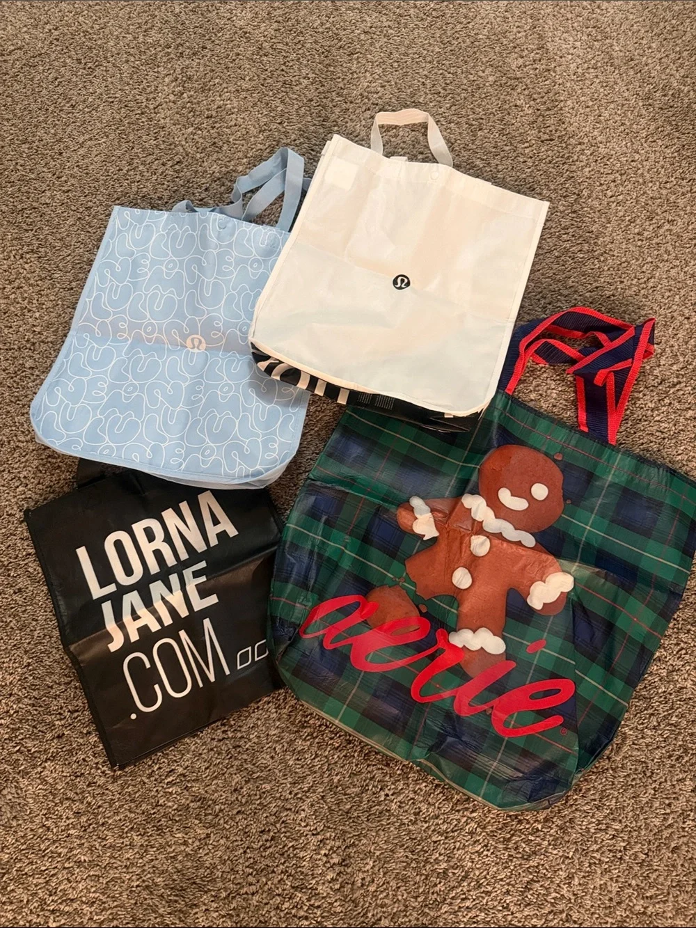 Reusable Bags, Lululemon, Lorna Jane, Aerie